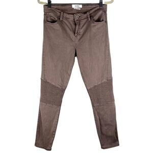 Pistola Audrey Mid-Rise Moto Skinny Jeans Woodrose 30 Bikercore